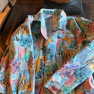 Disneyland Multicolor Denim Graphic Jacket Vintage Rare